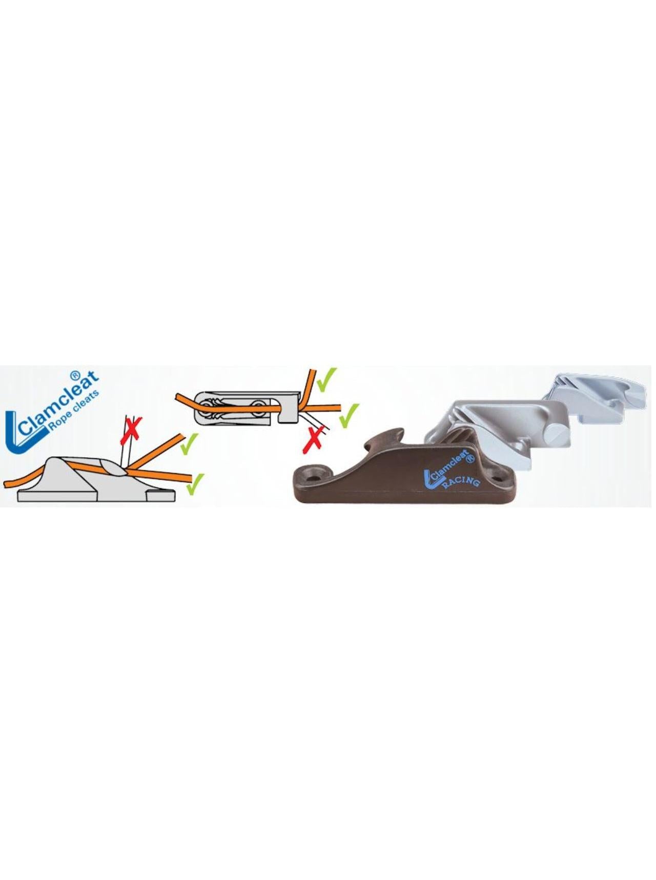 RONSTAN CLAMCLEAT SIDE ENTRY MK2 (STARBOARD) SILVER