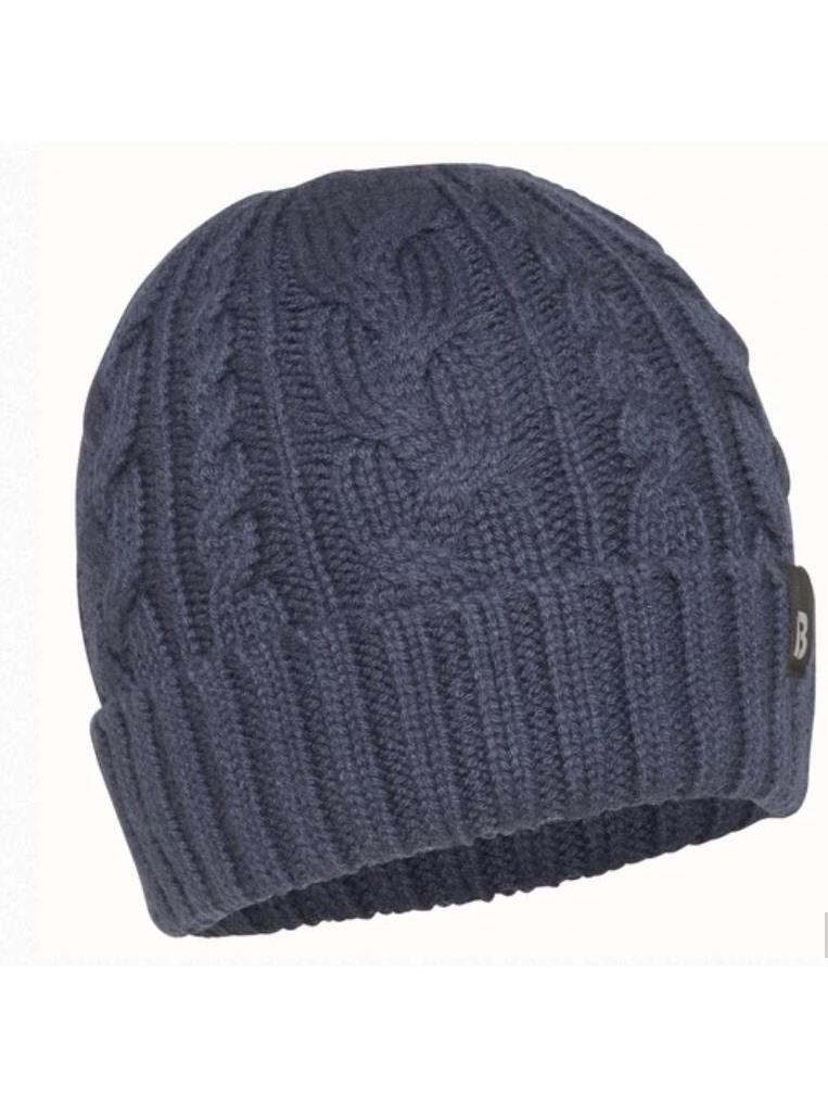 BURKE CABLE KNIT BEANIE - NAVY