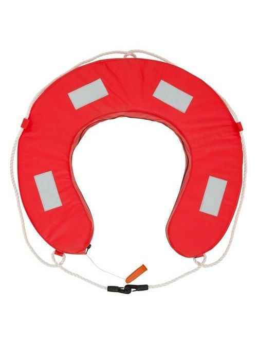HORSESHOE LIFEBUOY YA ORANGE WITH REFLECTIVE TAPE, WHISTLE & GRAB LOOPS