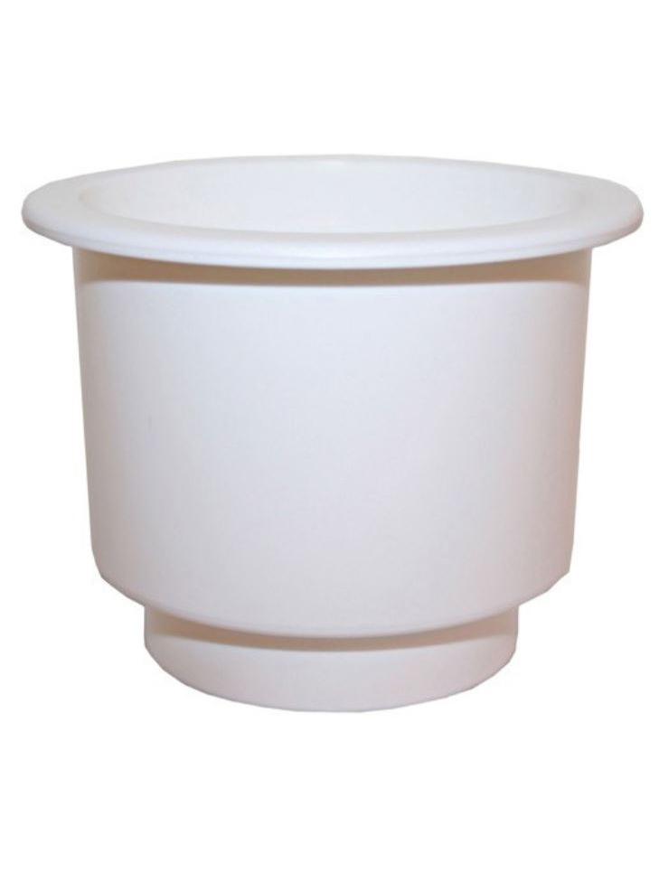 LARGE PLASTIC DRINK HOLDER - WHITE - RECESSED