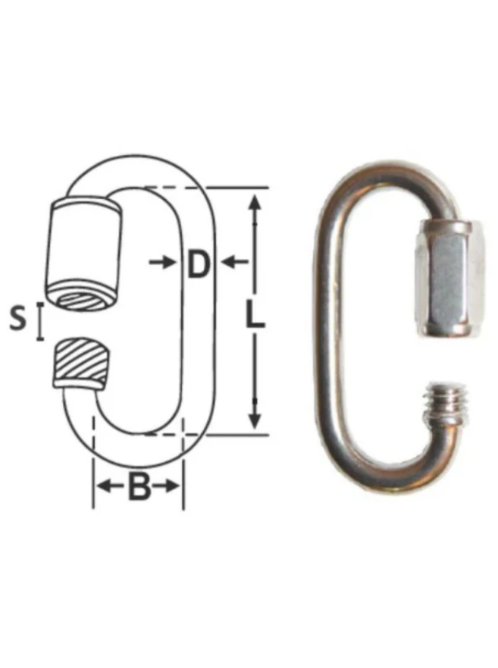 316G STAINLESS QUICKLINK 6MM X 52MM