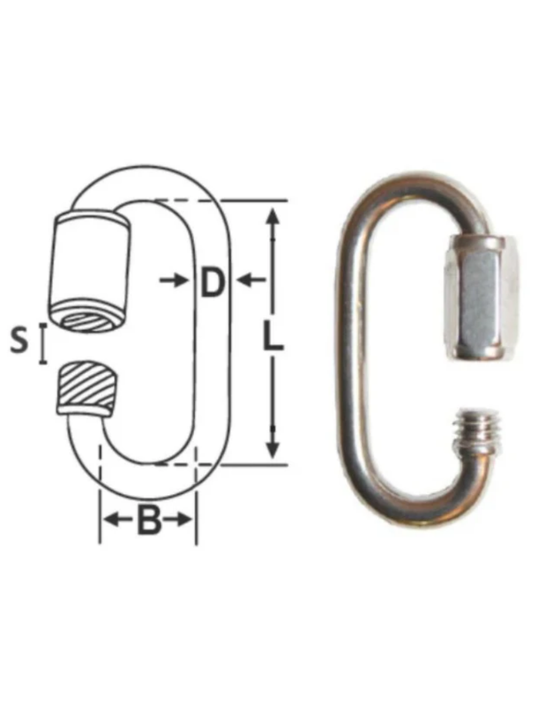 316G STAINLESS QUICKLINK 6MM X 52MM