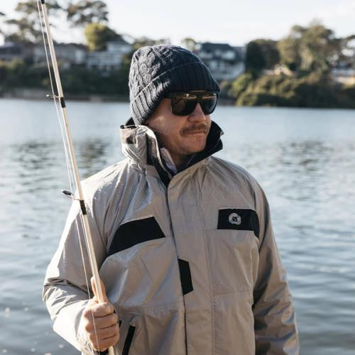 BURKE CABLE KNIT BEANIE - NAVY
