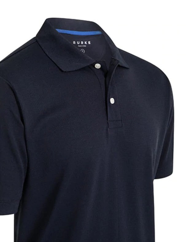 BURKE SHORT SLEEVE CREW POLO - NAVY