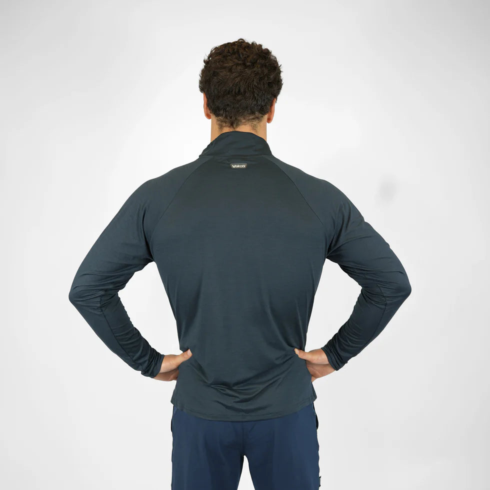 VAIKOBI UV LONG SLEEVE ZIP TECH TOP - CHARCOAL