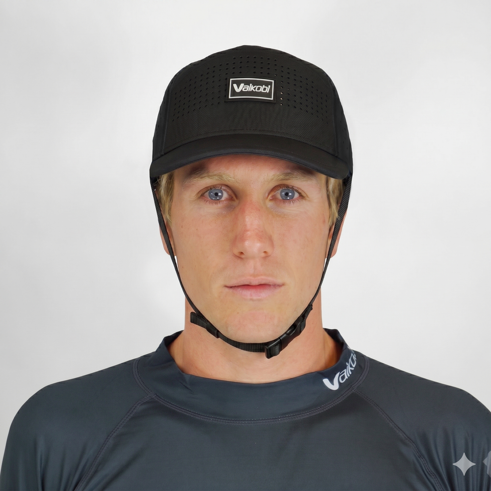 VAIKOBI HYDRO BUMP HAT WITH STRAP - BLACK