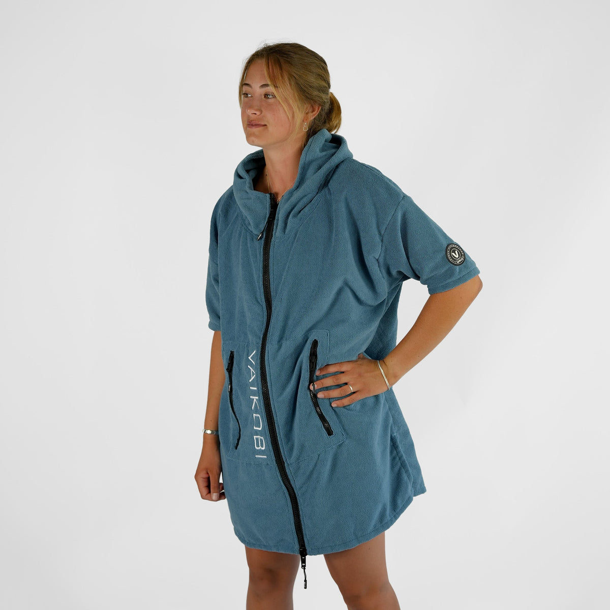 Vaikobi Full Zip Hooded Towel - Ocean Blue