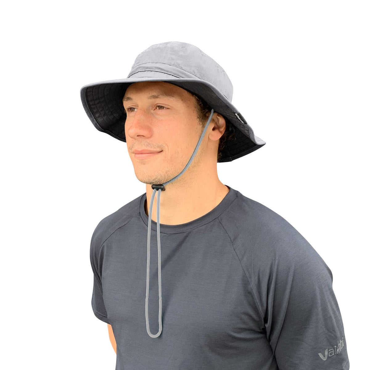 Vaikobi UV Ocean Surf Hat with Cord - Grey