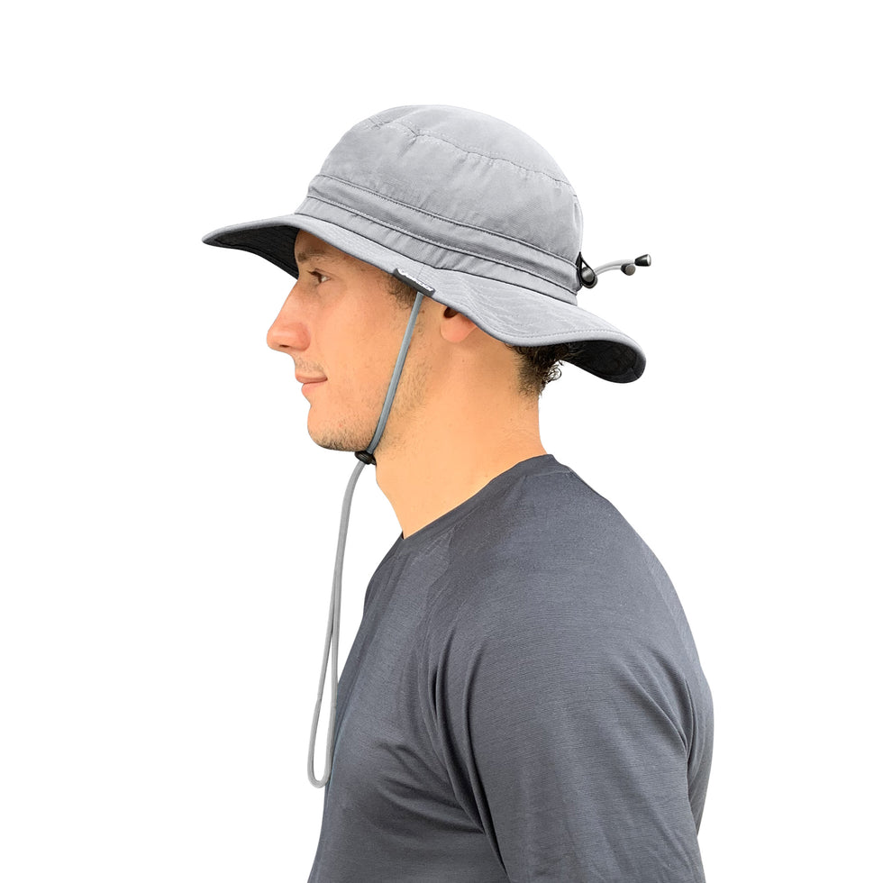 VAIKOBI UV OCEAN SURF HAT WITH CORD - GREY