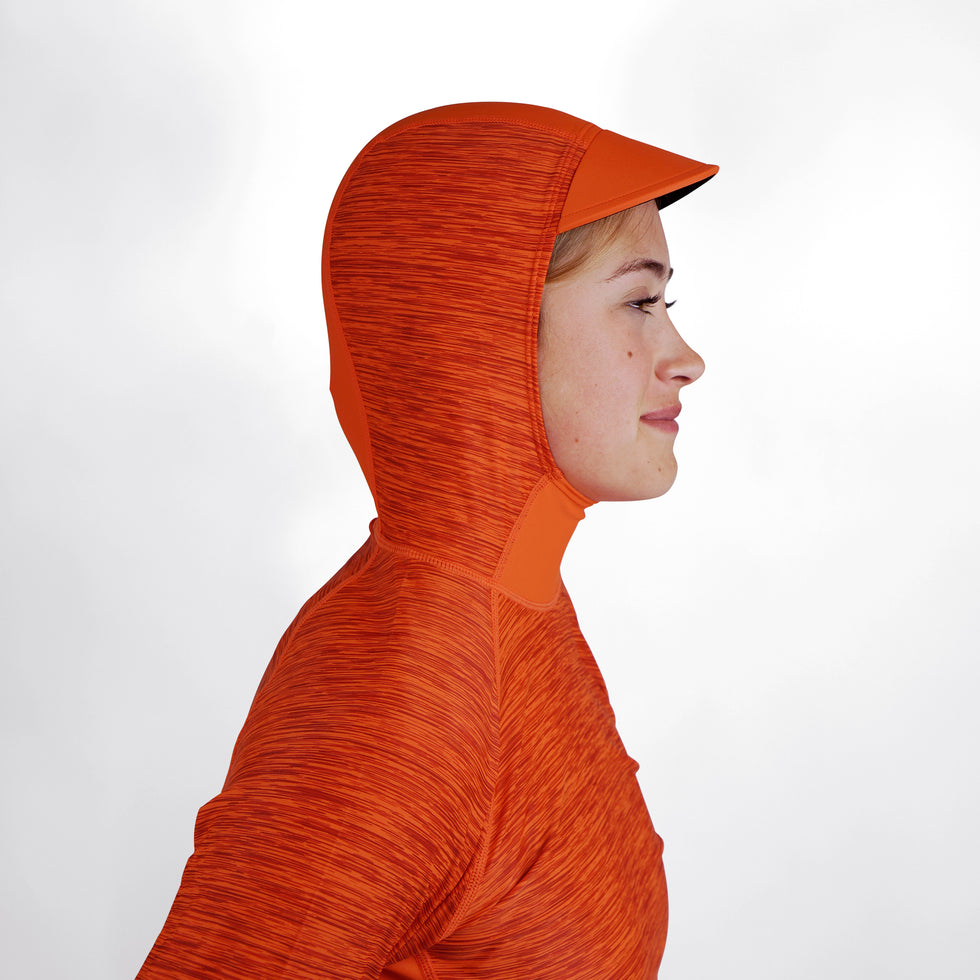 VAIKOBI HOODED UV LONG SLEEVE RASH TOP - ORANGE