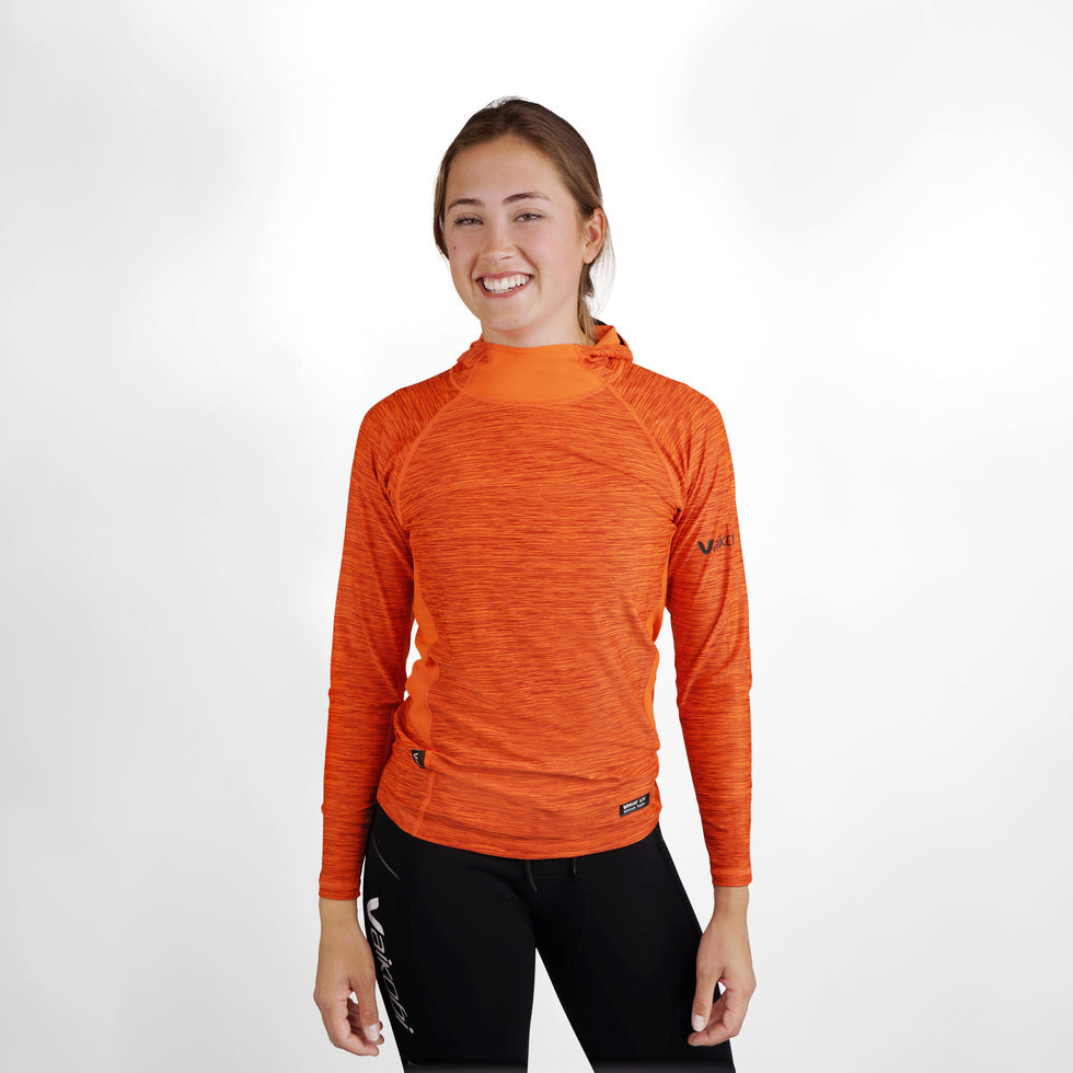 VAIKOBI HOODED UV LONG SLEEVE RASH TOP - ORANGE