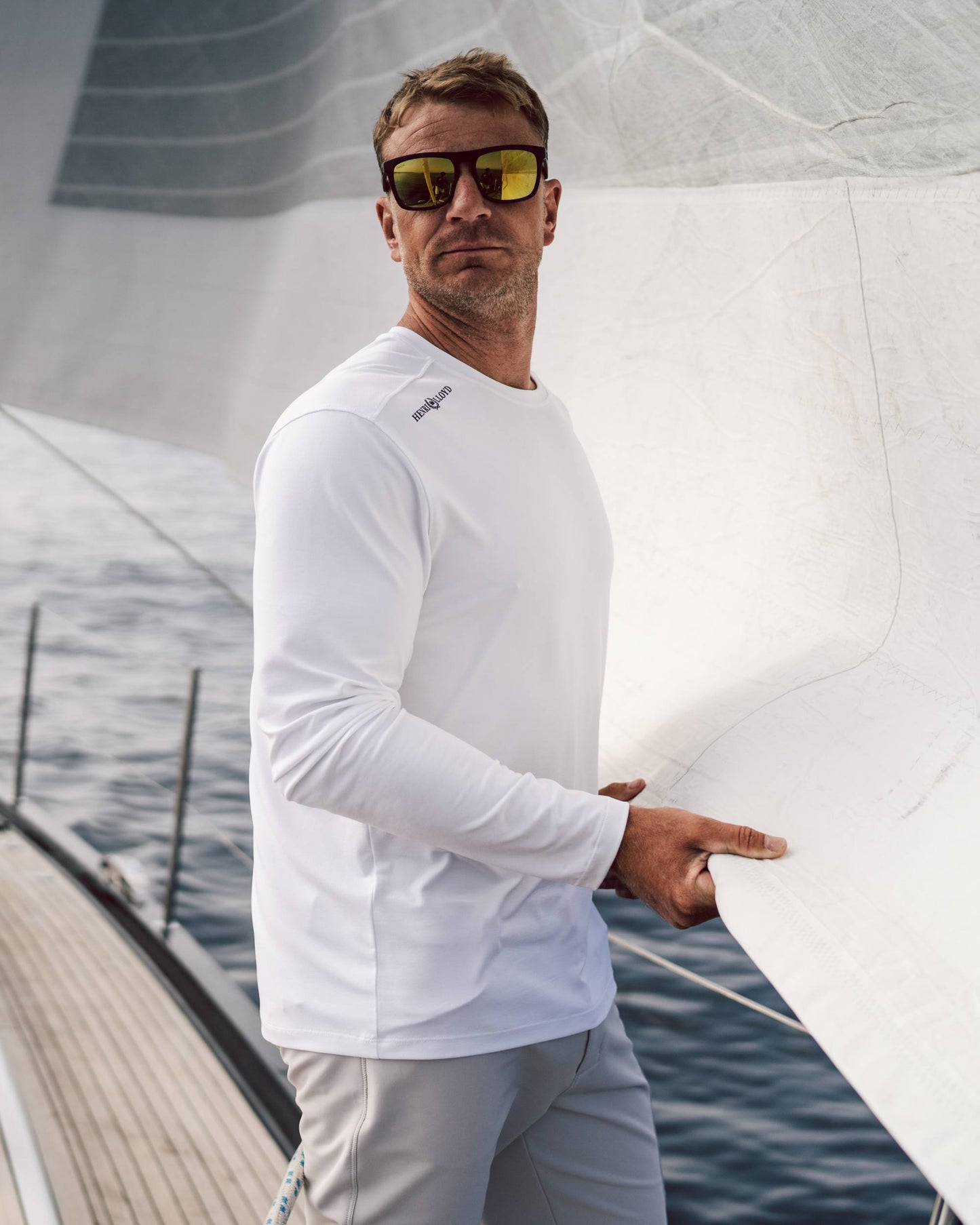 HENRI LLOYD DRI-FAST LONG SLEEVE TEE - WHITE