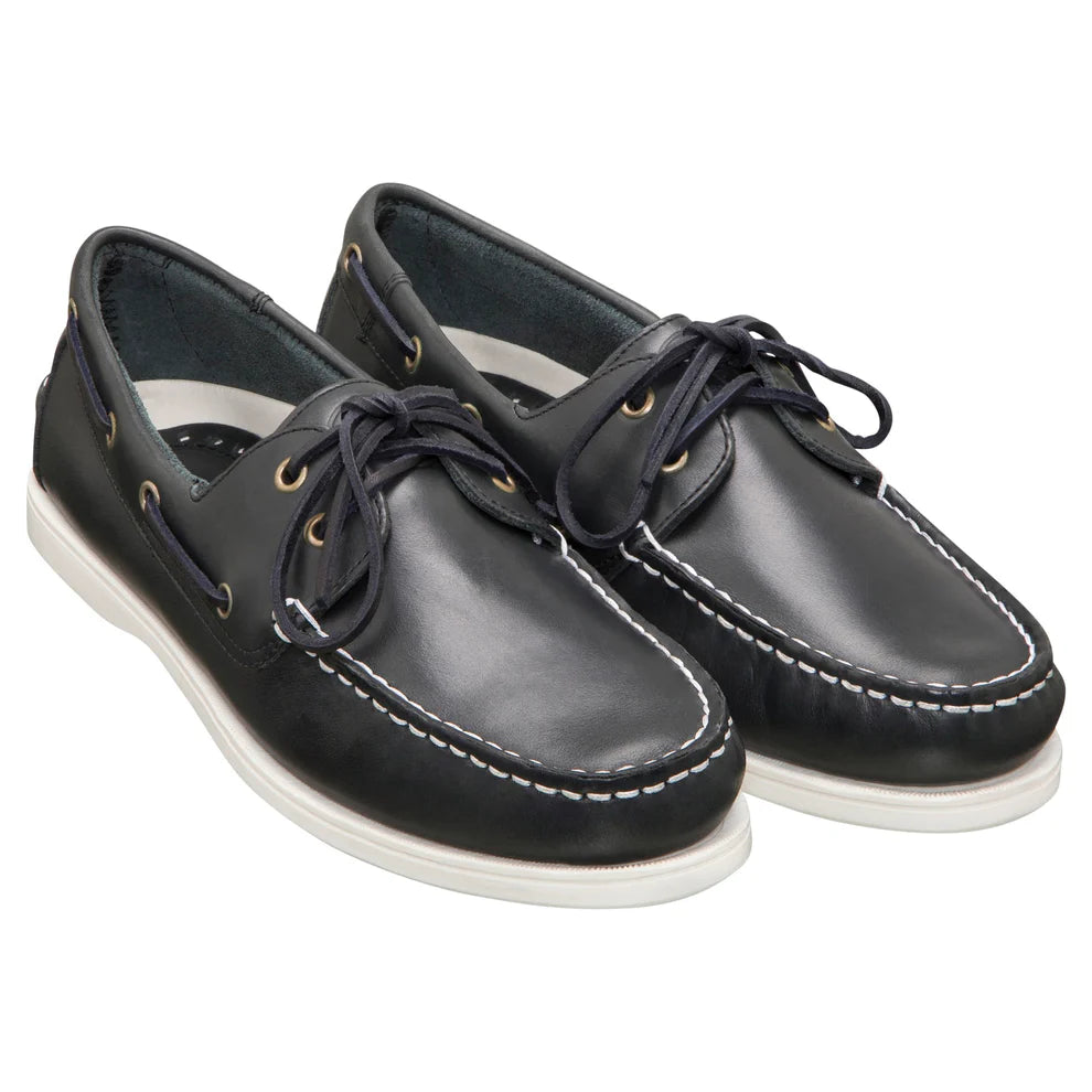 BURKE  FLINDERS LEATHER DECK SHOE - NAVY