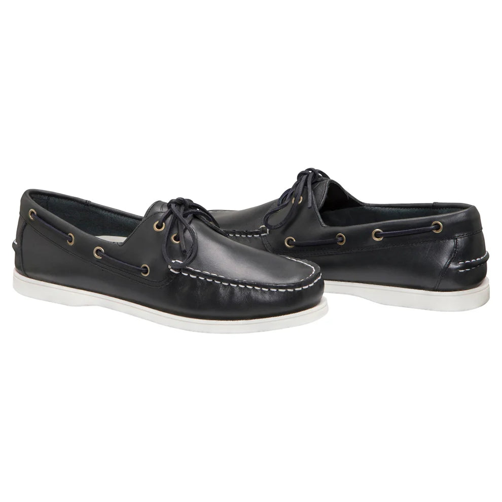 BURKE  FLINDERS LEATHER DECK SHOE - NAVY