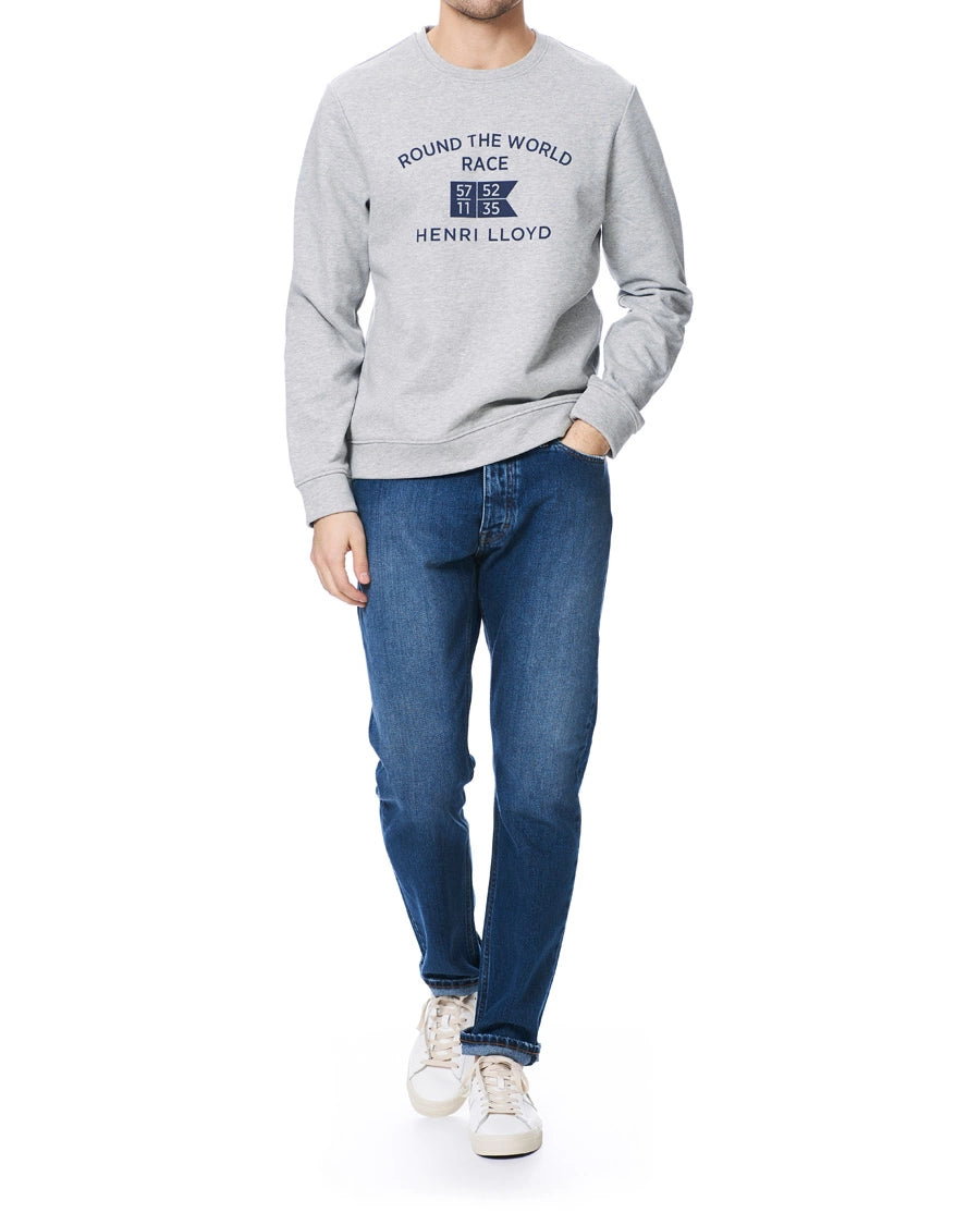 HENRI LLOYD ROUND THE WORLD SWEATSHIRT - GREY MELANGE
