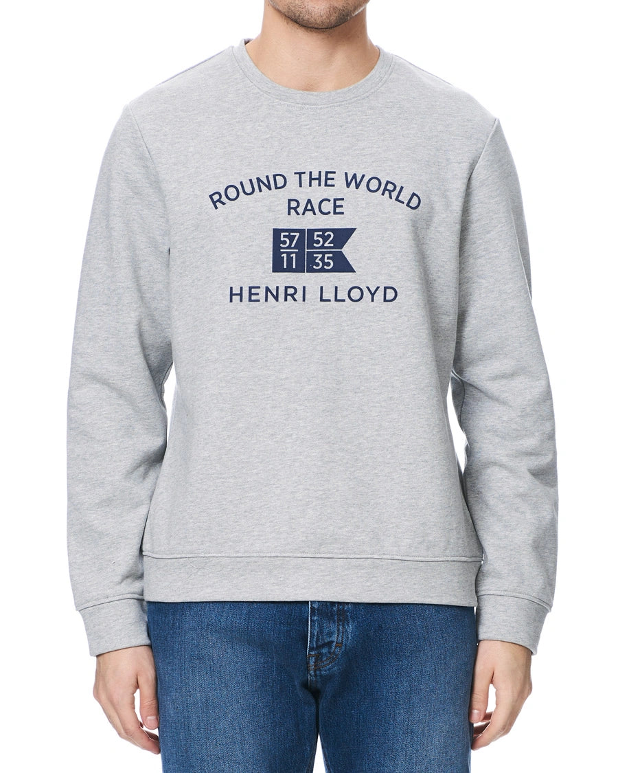 HENRI LLOYD ROUND THE WORLD SWEATSHIRT - GREY MELANGE