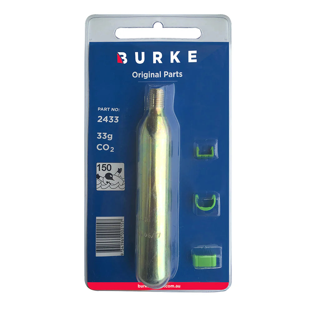 BURKE PFD RECHARGE KIT 33G CO2 CYLINDER PLUS SAFETY INDICATORS