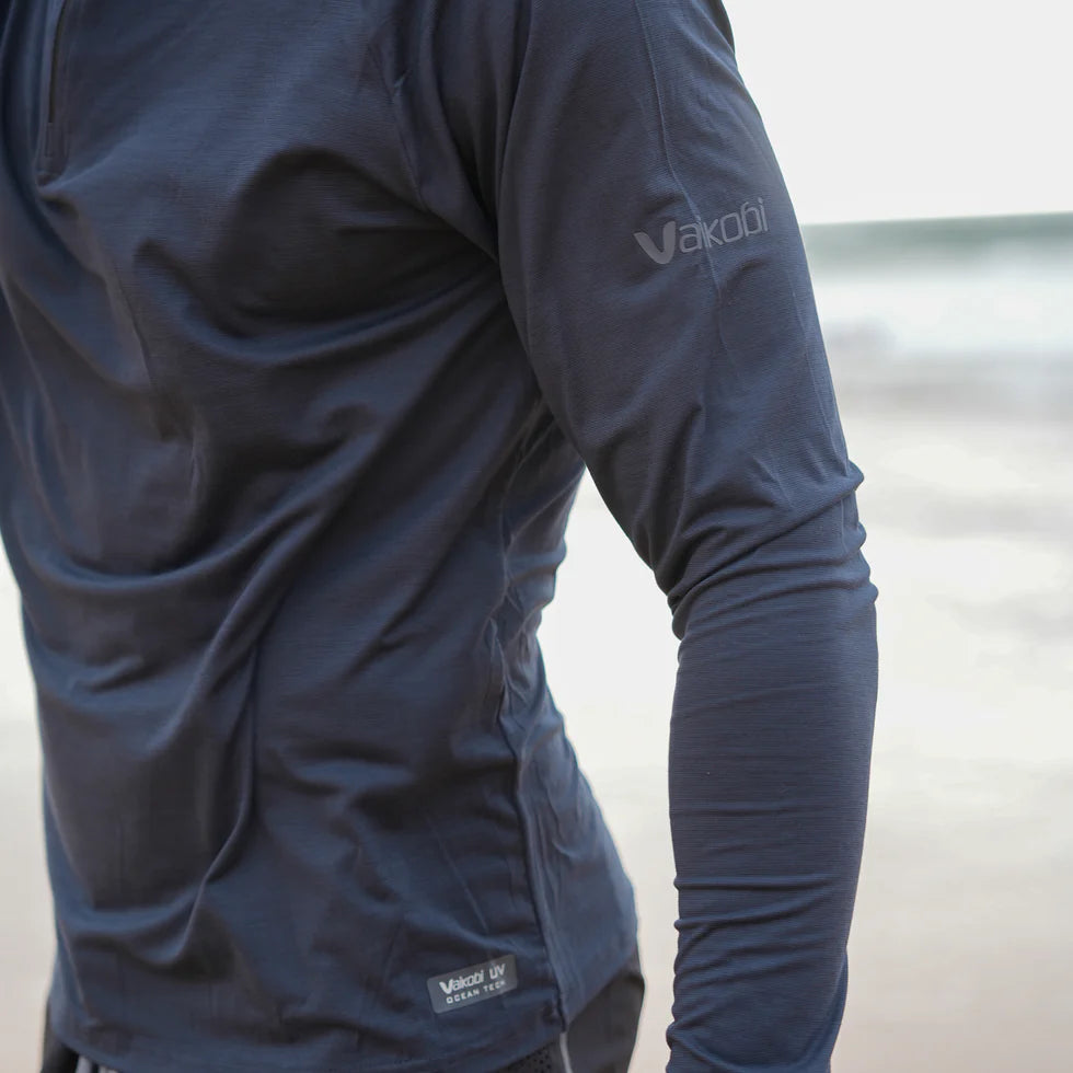 VAIKOBI UV LONG SLEEVE ZIP TECH TOP - CHARCOAL