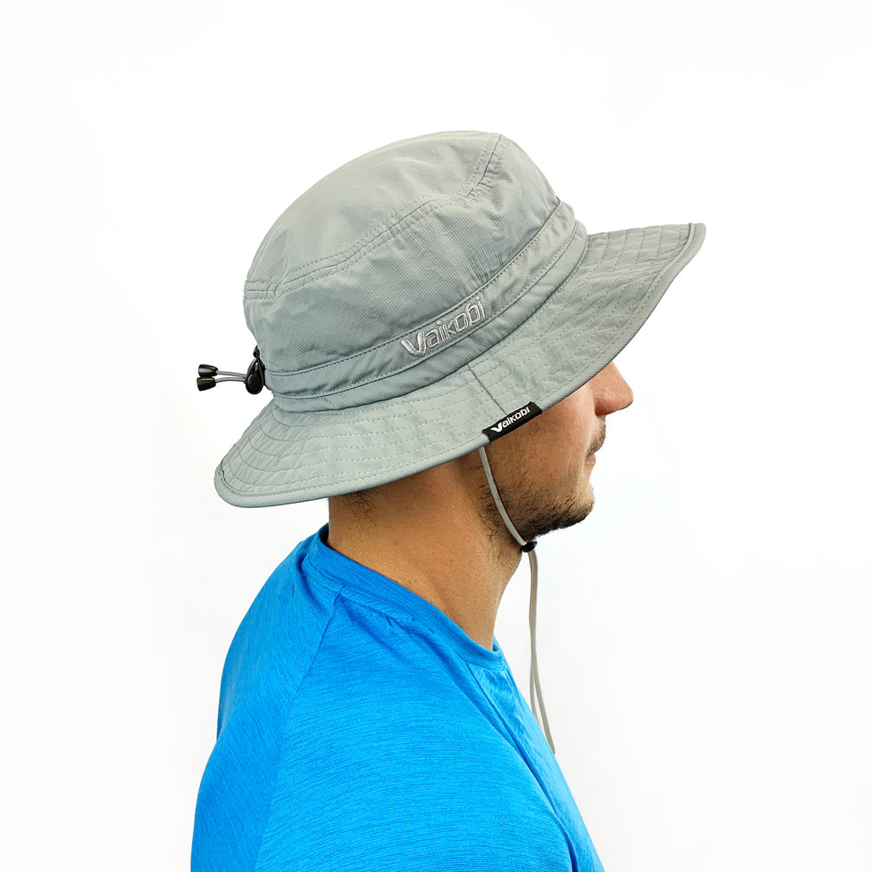 VAIKOBI UV OCEAN SURF HAT WITH CORD - GREY