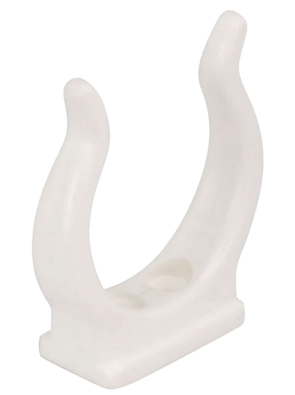 WHITE PLASTIC TUBE CLIP - 25MM