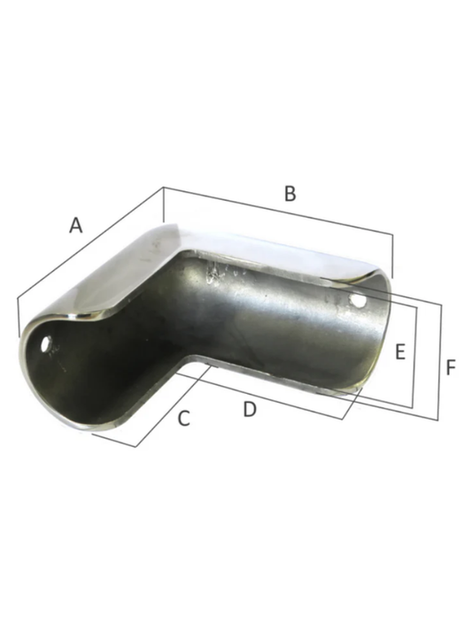 GUNWHALE CORNER CAP 316G STAINLESS - 34MM