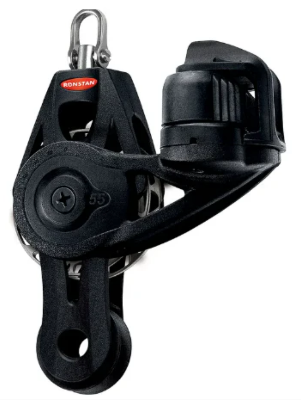 RONSTAN SERIES 55 SWIVEL RATCHET ORBIT BLOCK WITH FIDDLE, BECKET AND CAM CLEAT