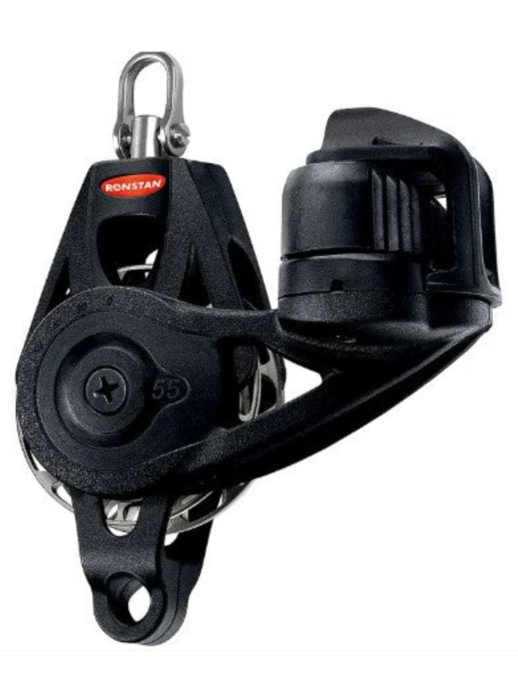 RONSTAN SERIES 55 RATCHET SWIVEL BLOCK WITH BECKET AND CLEAT