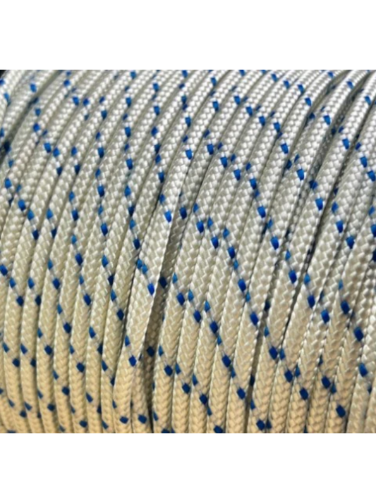IRB 10MM BOWLINE BRAID -WHITE / BLUE FLECK - SOLD PER METRE