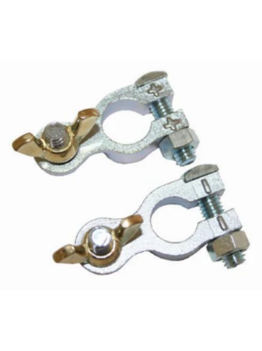 BATTERY TERMINAL - CHROME PLATED BRASS - SOLD AS PAIR