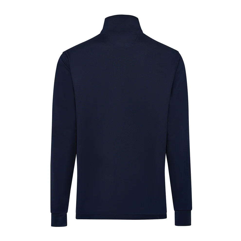 BURKE LONG SLEEVE CREW POLO - NAVY