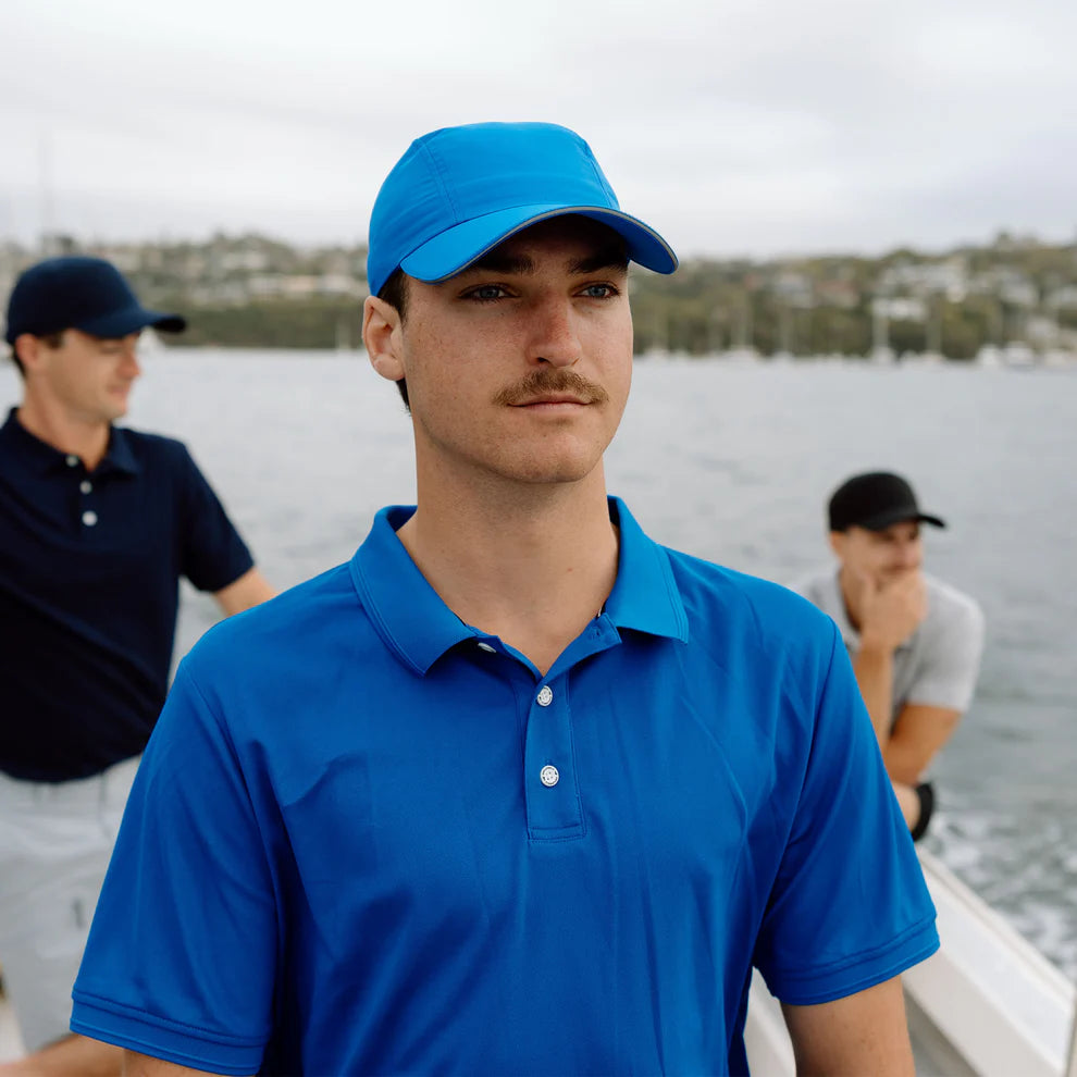 BURKE SHORT SLEEVE CREW POLO - BLUE