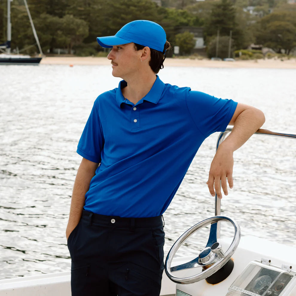 BURKE SHORT SLEEVE CREW POLO - BLUE