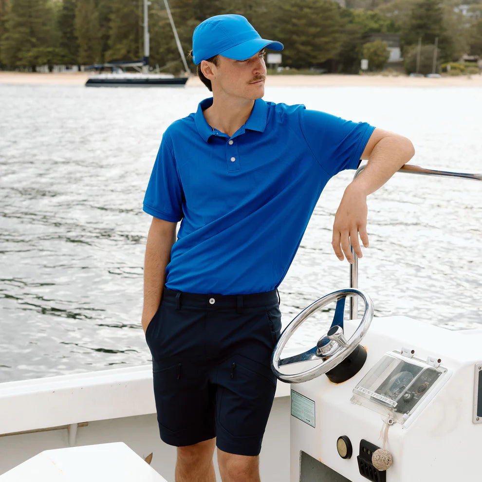 BURKE SHORT SLEEVE CREW POLO - BLUE