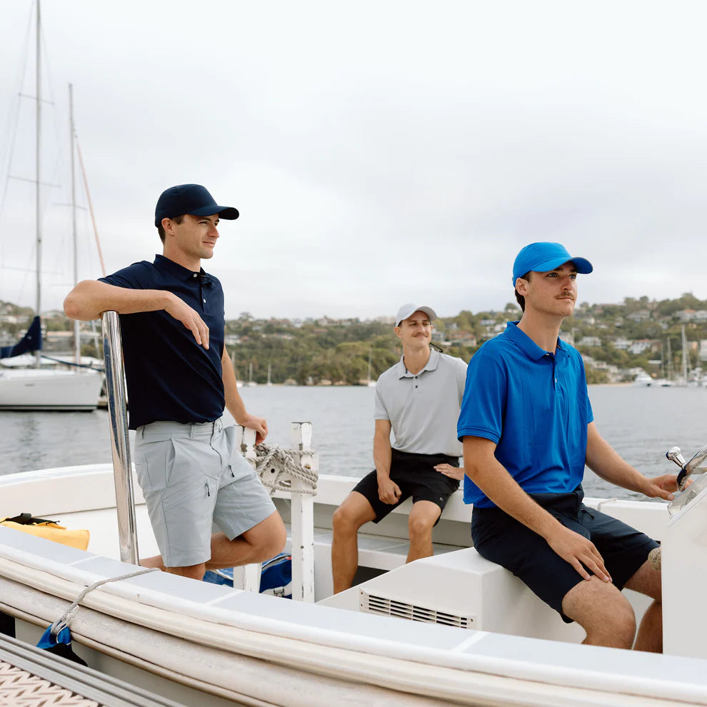BURKE SHORT SLEEVE CREW POLO - BLUE