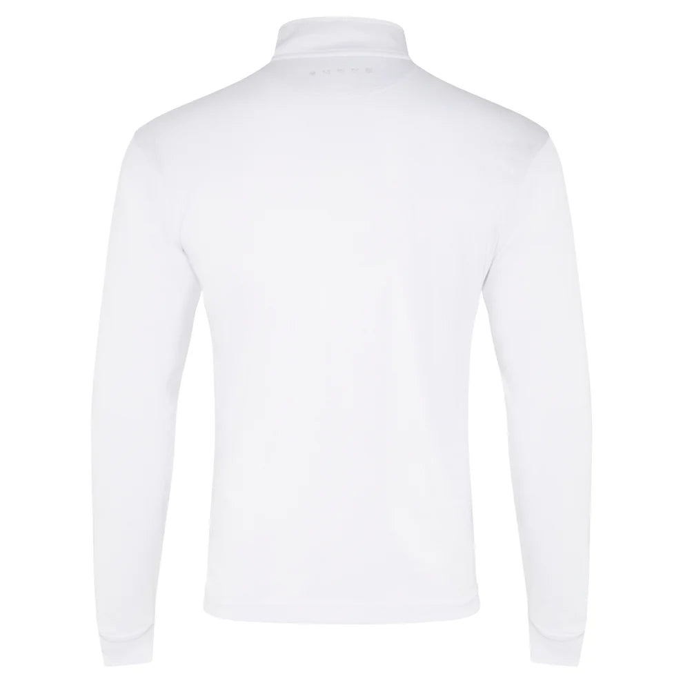 BURKE LONG SLEEVE CREW POLO -WHITE