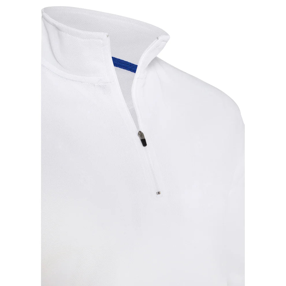BURKE LONG SLEEVE CREW POLO -WHITE