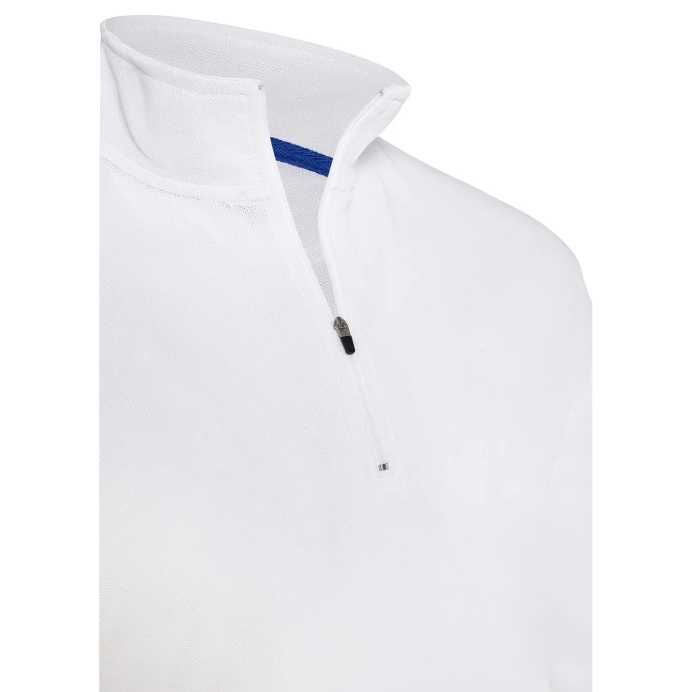 BURKE QUICK DRY LONG SLEEVE ZIP POLO - WHITE - DISCONTINUED STYLE