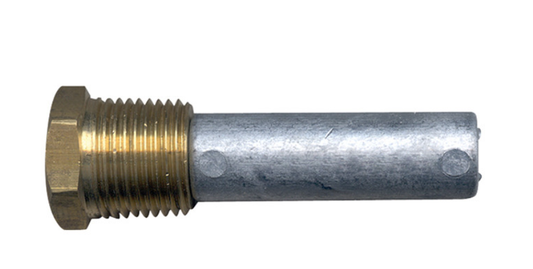 PENCIL ZINC ANODE WITH BRASS PLUG 51MM x 15.8MM