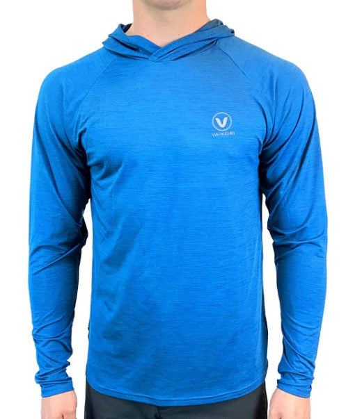 VAIKOBI UV PERFORMANCE HOODED TECH TOP - CYAN