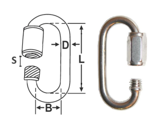 316G STAINLESS QUICKLINK - 5mm x 39mm