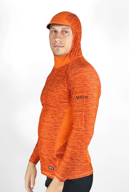 VAIKOBI HOODED UV LONG SLEEVE RASH TOP - ORANGE