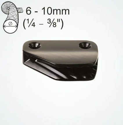 CLAMCLEAT LATERAL BLACK NYLON PORT 6mm - 10mm