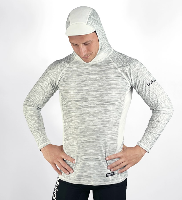 VAIKOBI HOODED LONG SLEEVE RASH TOP - SILVER