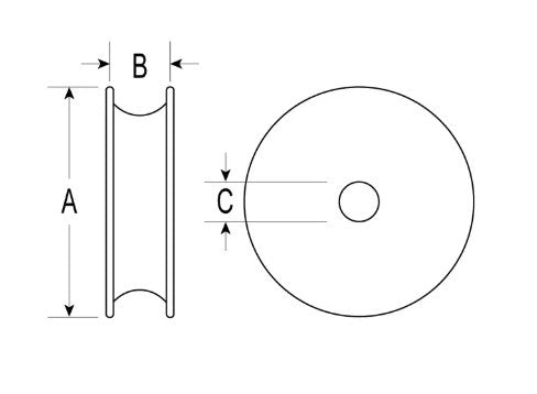 RONSTAN ACETAL SHEAVE - OD:19mm x ID:7mm x W:6mm