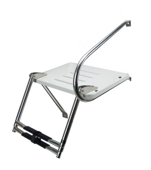 SWIM PLATFORM LADDER - STAINLESS STEEL - 2 STEP -  450MM X W 350MM X THICKNESS 18MM