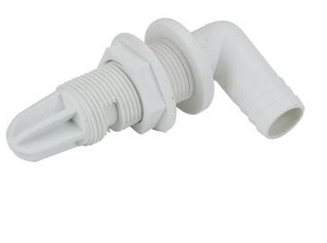 PLASTIC 90 DEGREE AERATOR HEAD -  3/4" HOSE - WHITE