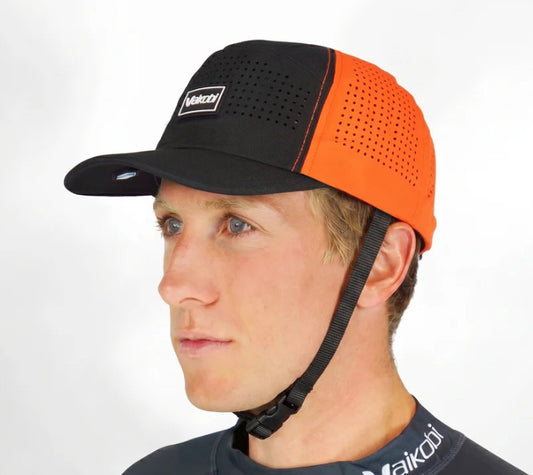 VAIKOBI HYDRO BUMP HAT WITH STRAP - BLACK/ORANGE