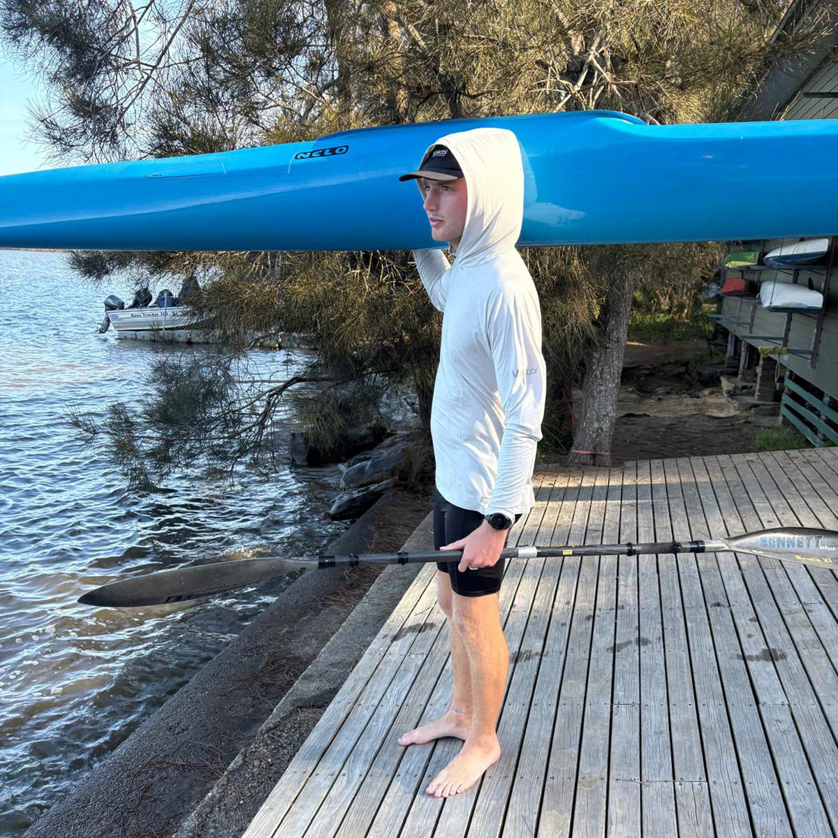 Vaikobi UV Performance Hooded Tech Top - Silver