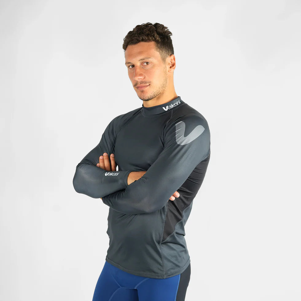 VAIKOBI LONG SLEEVE RASH TOP - CHARCOAL