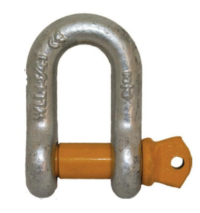 YELLOW PIN RATED DEE SHACKLE -  6mm